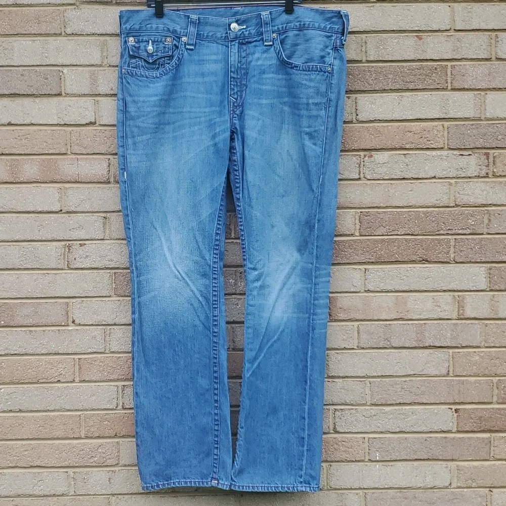 True Religion Jeans Straight with Flap Pockets Dragonfish Size 38